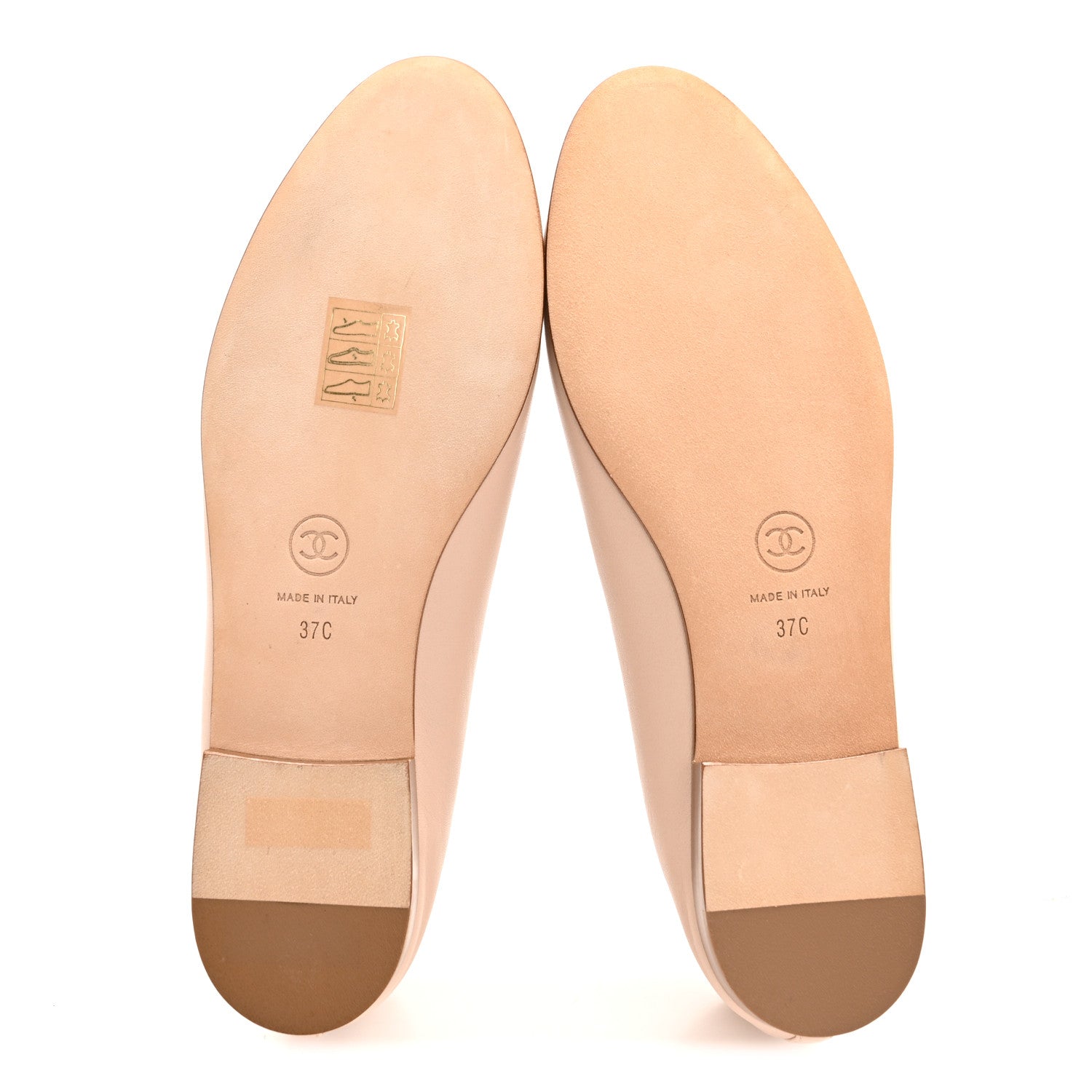 Chanel Lambskin Cap Toe CC Ballerina Flats 37 Beige 6 of 9