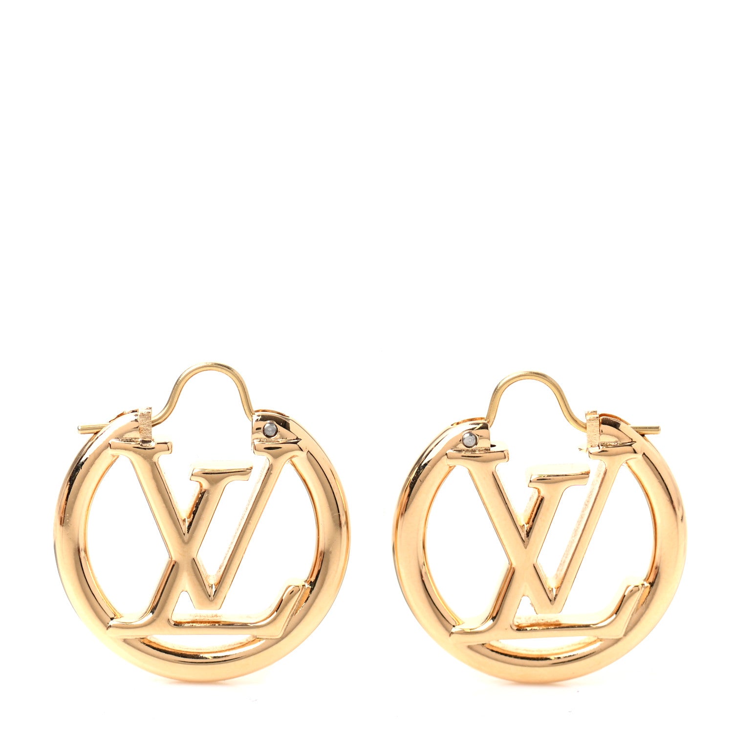 Louis Vuitton Metal Small Louise Hoop Earrings Gold 1 of 5