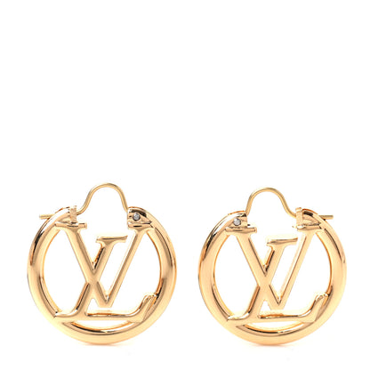Louis Vuitton Metal Small Louise Hoop Earrings Gold 1 of 5