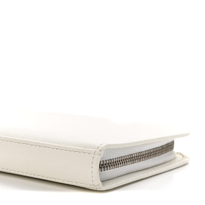 Saint Laurent Grain De Poudre Classic Zip Around Travel Wallet White 10 of 10