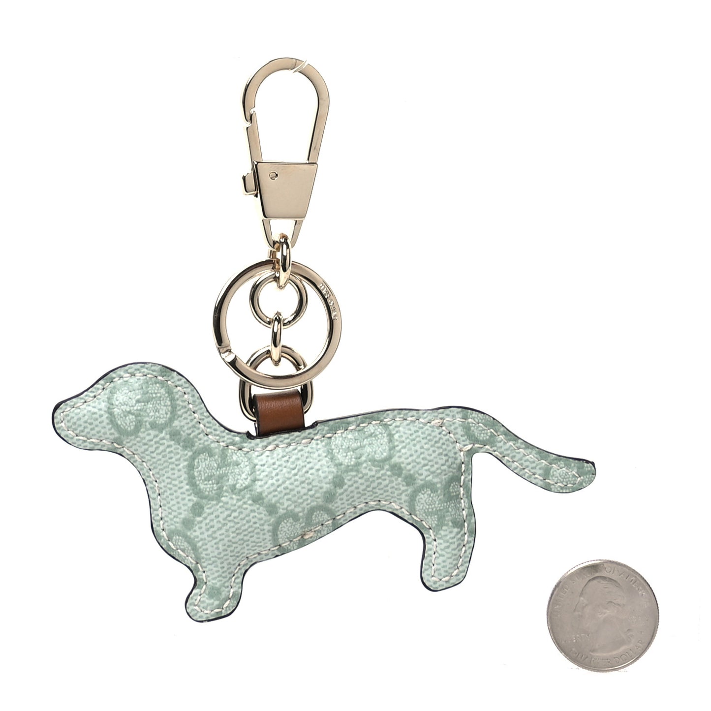 GG Supreme Monogram Dog Shaped Bag Charm Sage Green