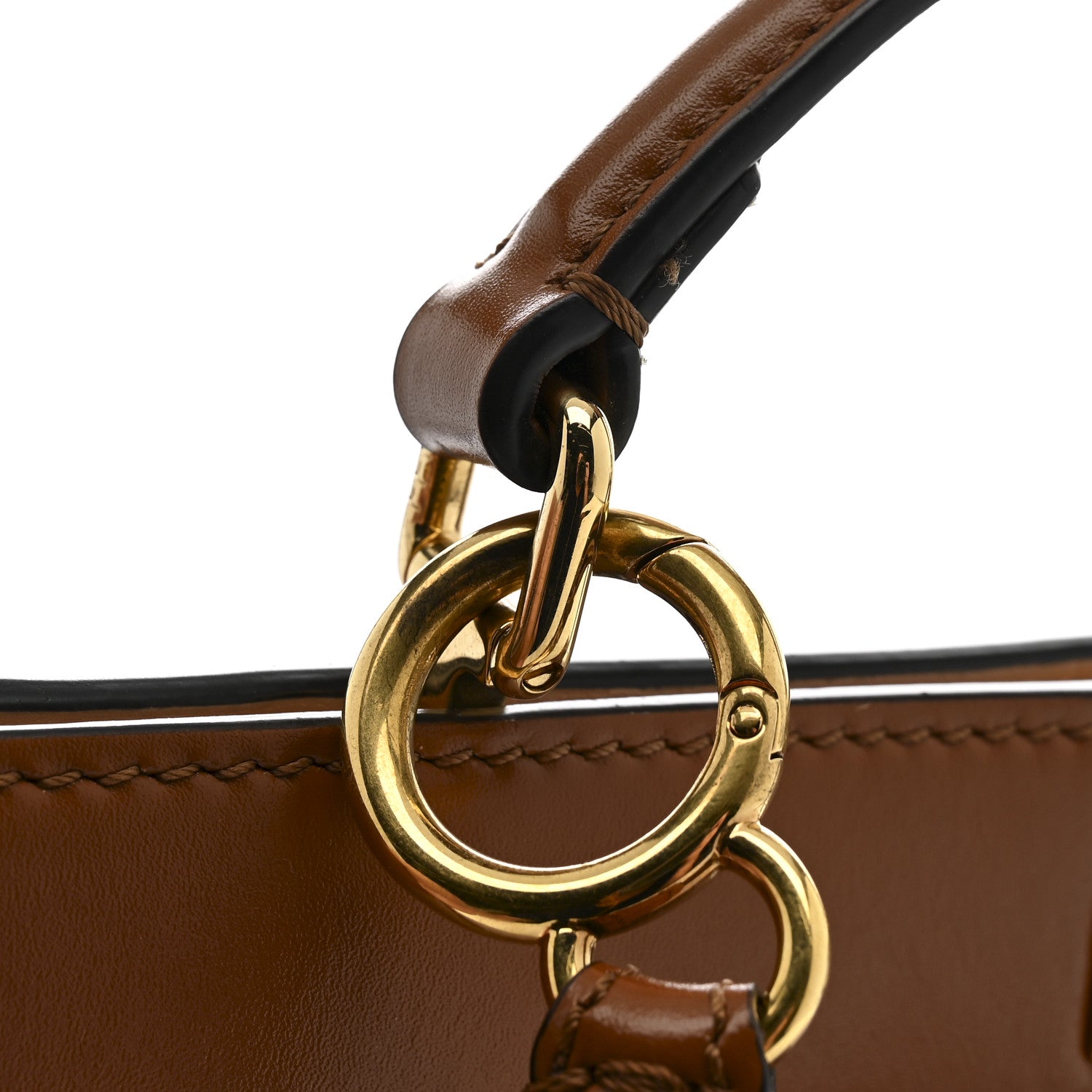 Fendi Vitello King Luxor Shiny Nappa Medium Peekaboo I SEE U East West Satchel Brandy Light Rose 14 of 20