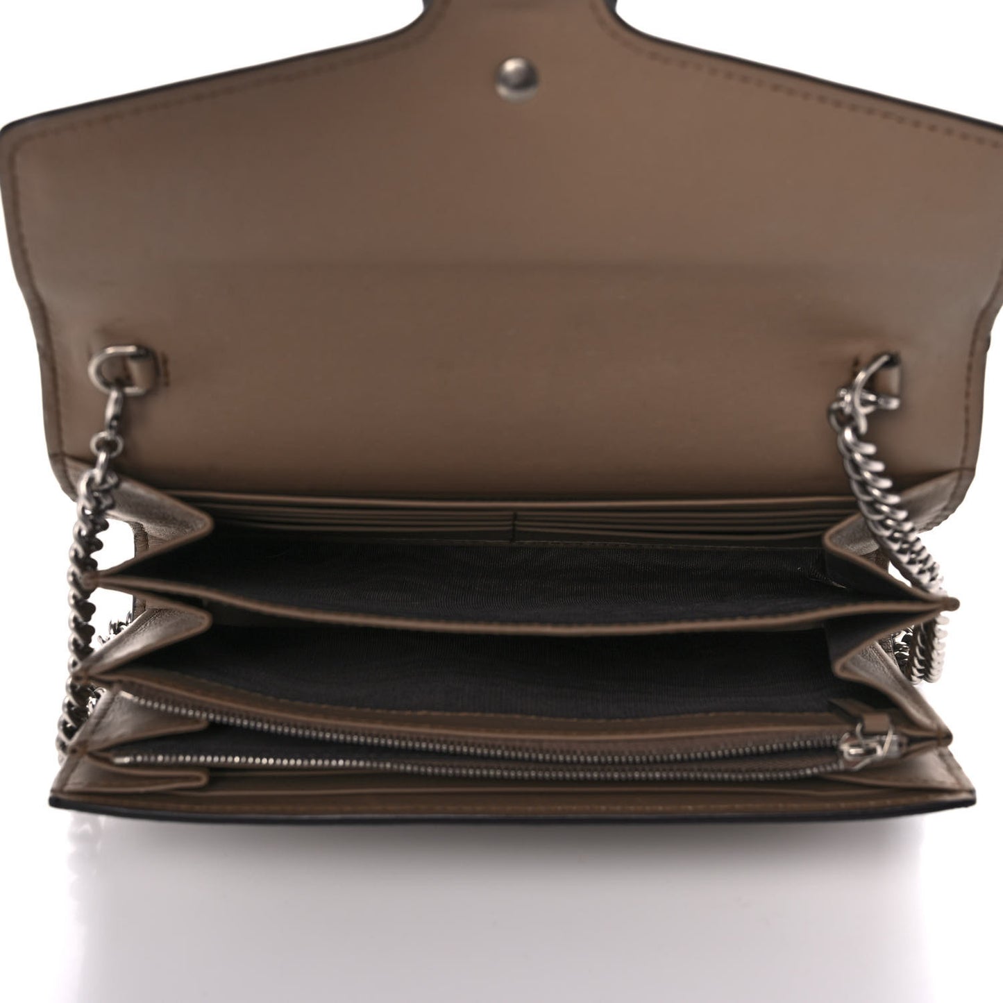 GG Supreme Monogram Mini Dionysus Chain Wallet Beige Taupe