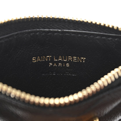 Saint Laurent Monogram Grain de Poudre 5 Fragments Zip Pouch Card Holder Black 6 of 11