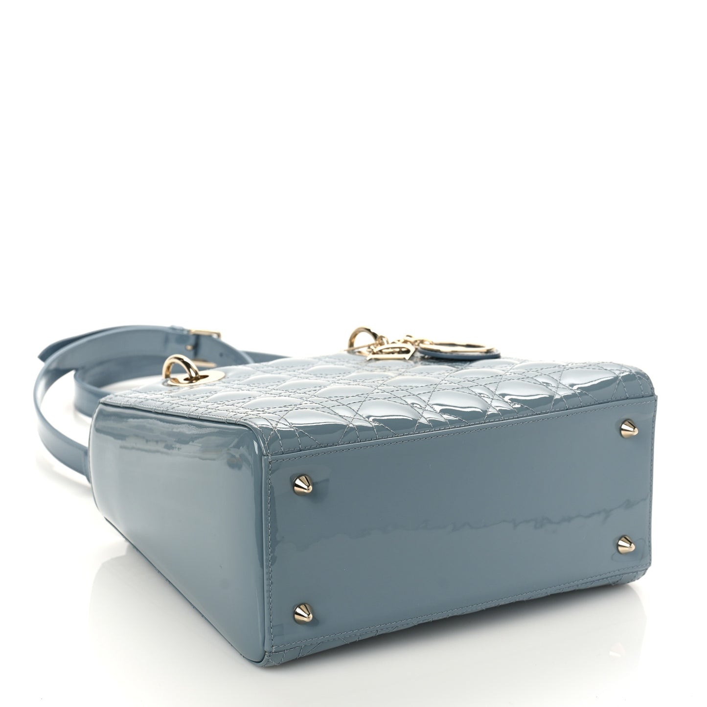 Patent Cannage Medium Lady Dior Cloud Blue