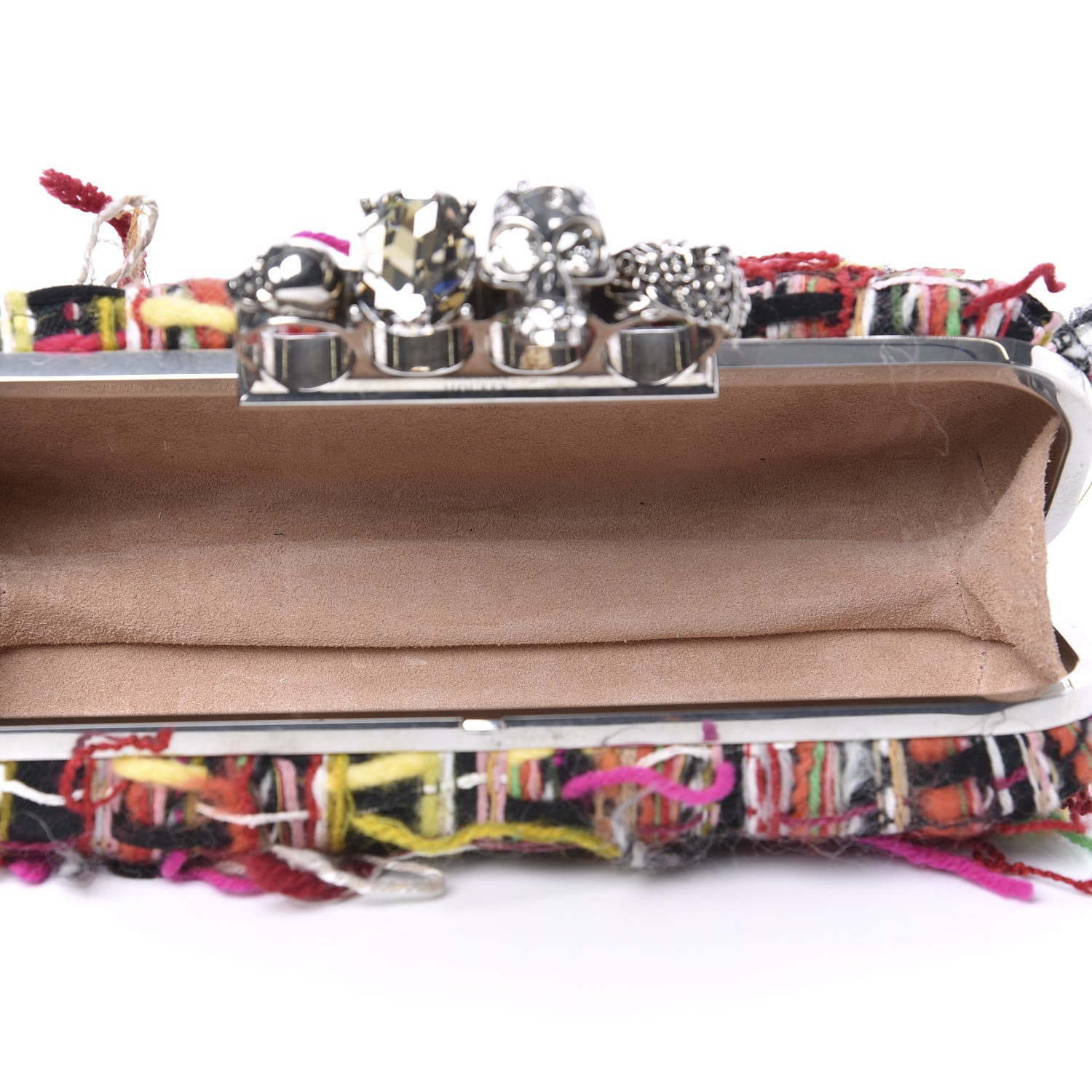 Alexander McQueen Tweed Wishing Tree Skull Knuckle Box Clutch Multicolor 5 of 10