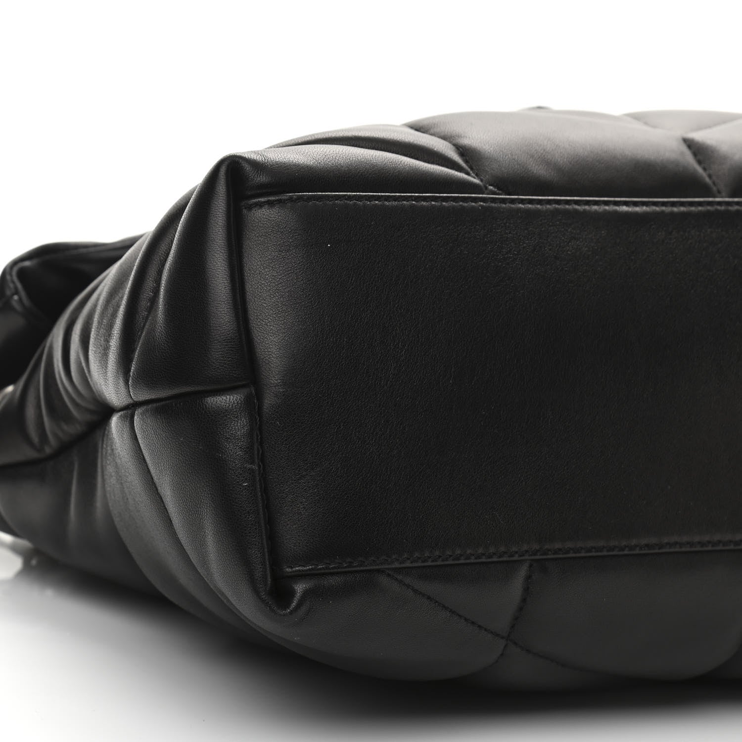 Saint Laurent Lambskin Quilted Medium Loulou Puffer Monogram Chain Satchel Black 9 of 10