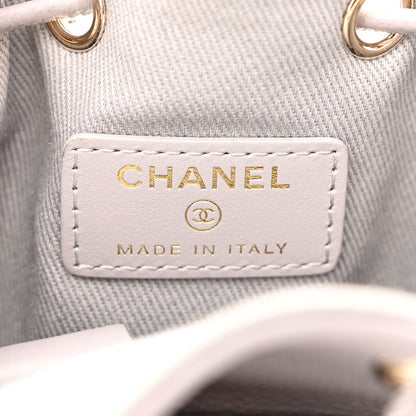 Chanel Caviar Quilted Mini CC Pocket Bucket Bag Grey 7 of 11