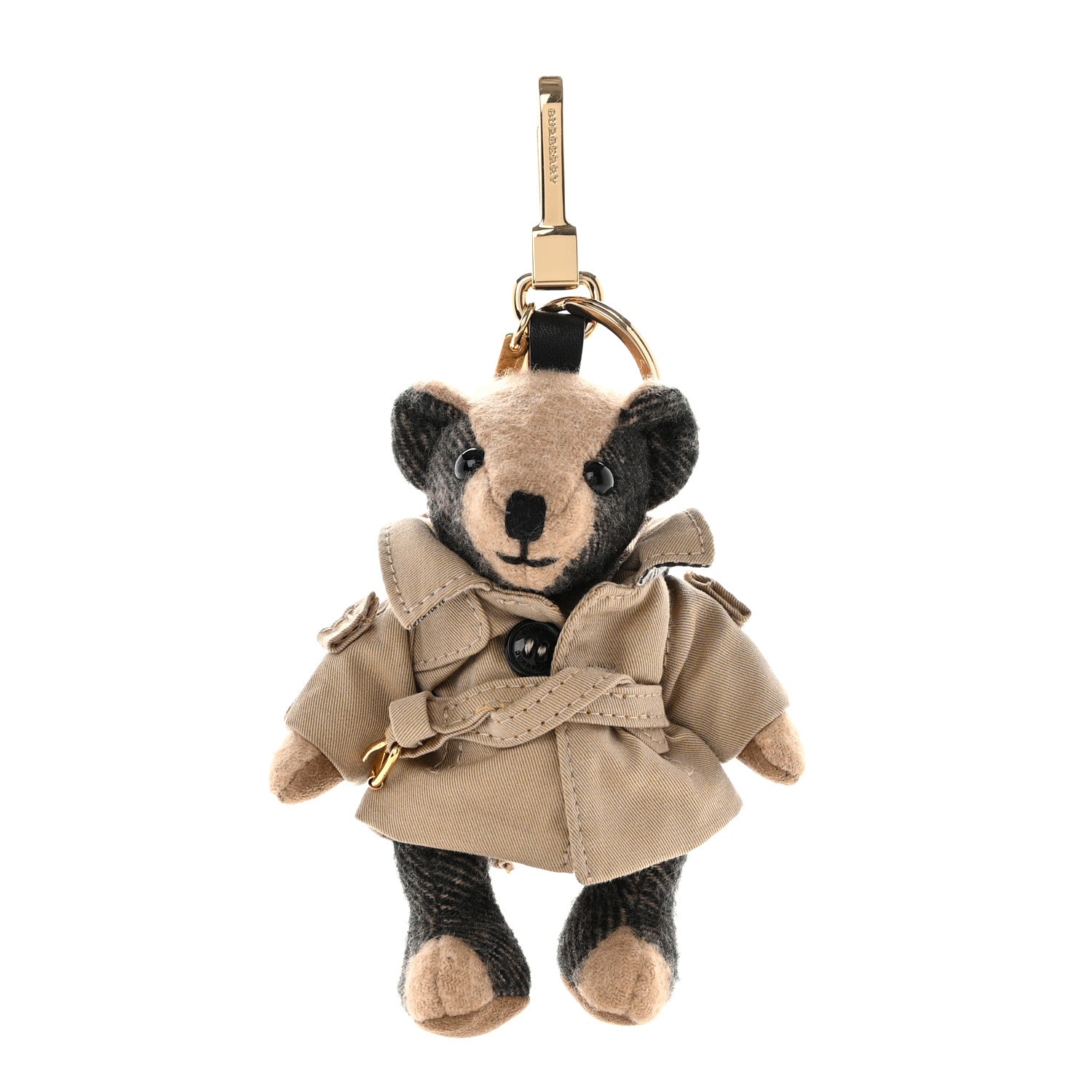 Burberry Cashmere Thomas Trench Teddy Bear Keychain Charm Camel 1 of 3