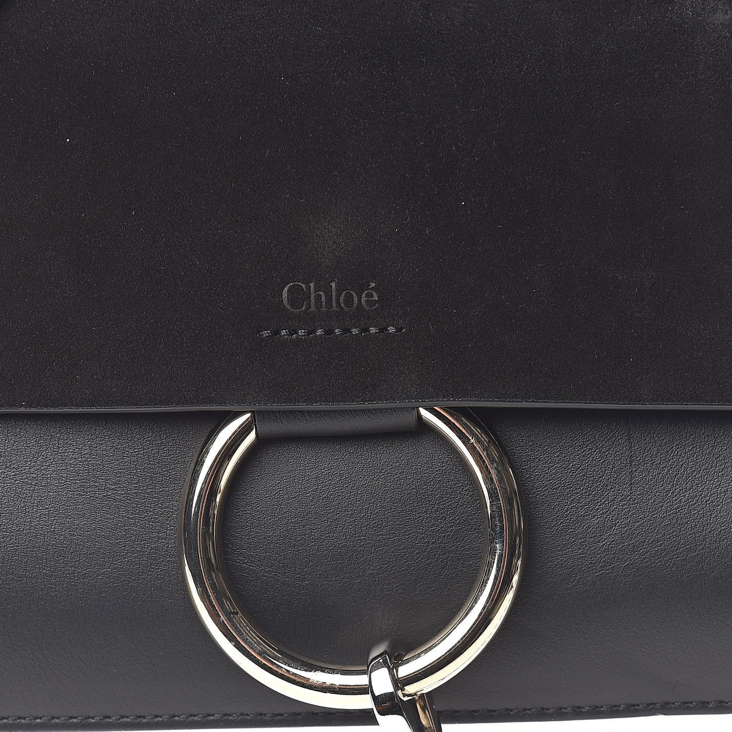 Suede Calfskin Small Faye Shoulder Bag Black