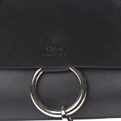 Chloe Suede Calfskin Small Faye Shoulder Bag Black 9 of 11