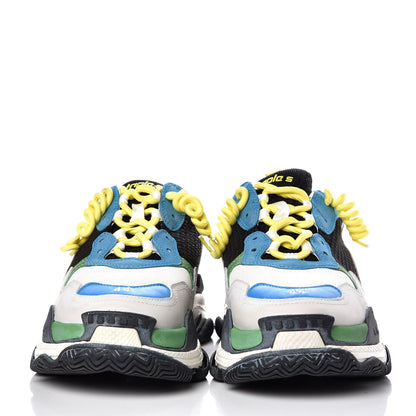Balenciaga Fabric Mesh Nappa Mens Triple S Sneakers 44 Bleu White Vert Jaune 2 of 8