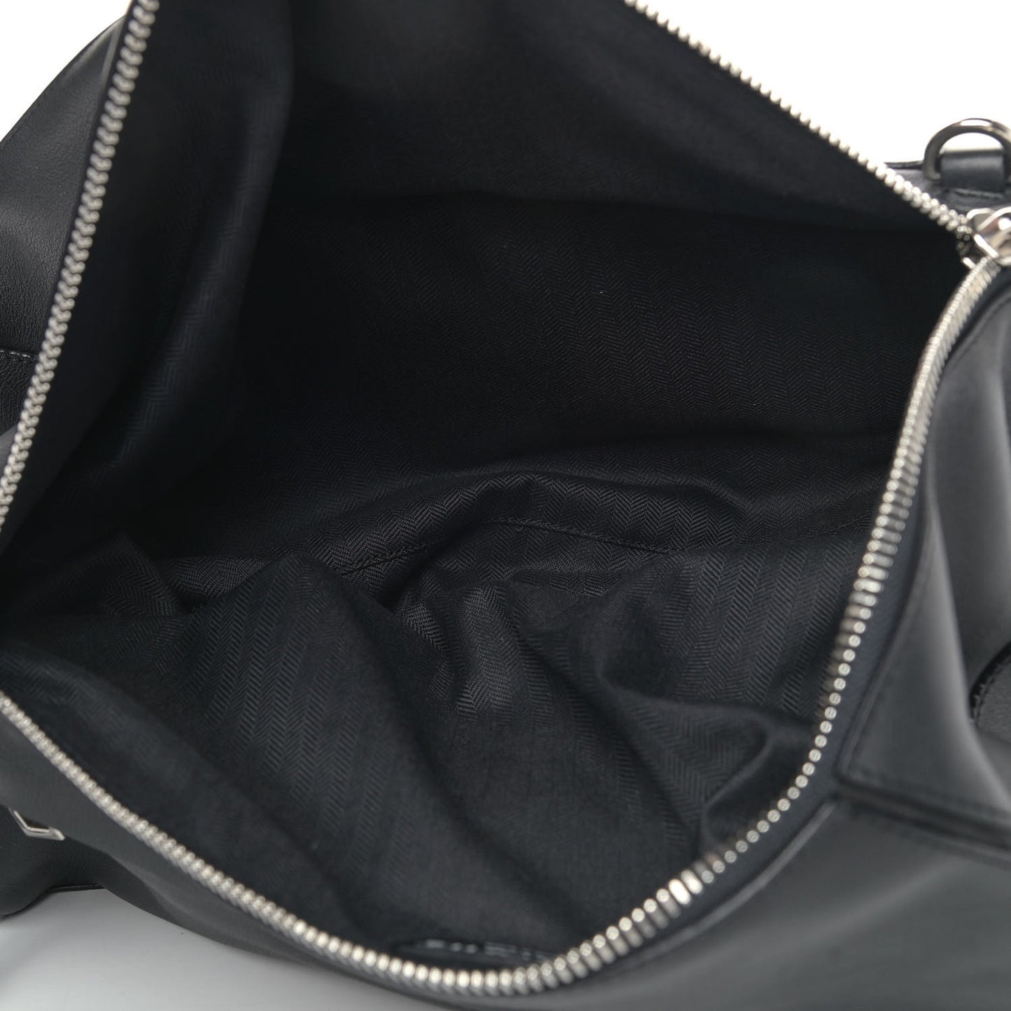 Calfskin XL Zipper Puzzle Bag Black