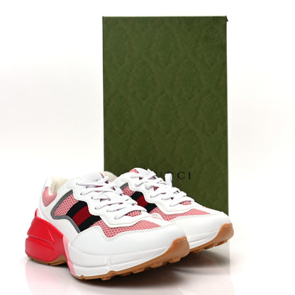 Gucci Lavaredo Eco Fabric Mesh Web Womens Rhyton Reflective Sneakers 37.5 Great White Water Rose Silver 8 of 8