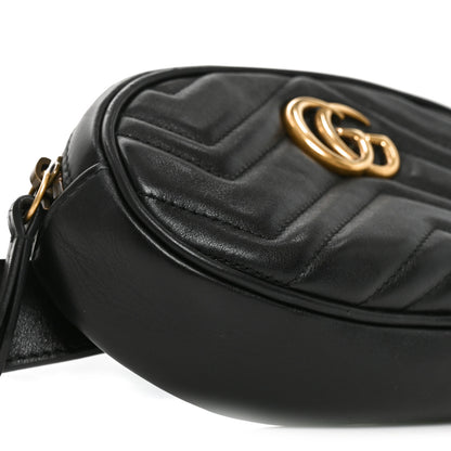 Gucci Calfskin Matelasse GG Marmont Belt Bag 95 38 Black 8 of 9