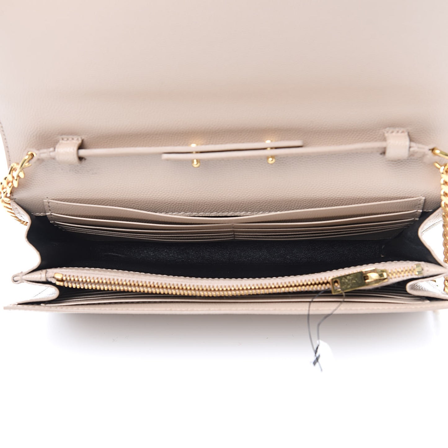 Grain De Poudre Monogram Chain Wallet Dark Beige