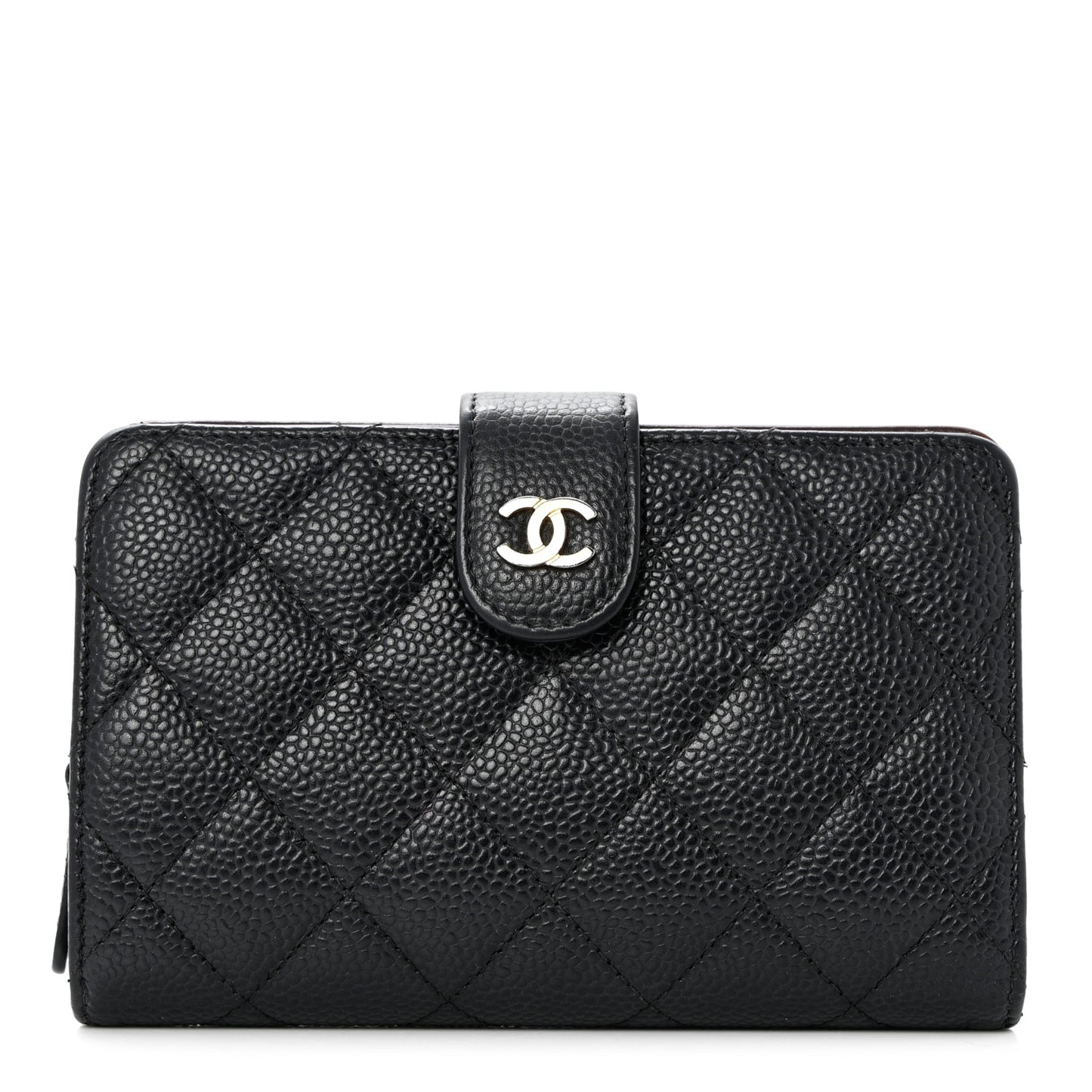 Caviar Quilted CC French Wallet Black