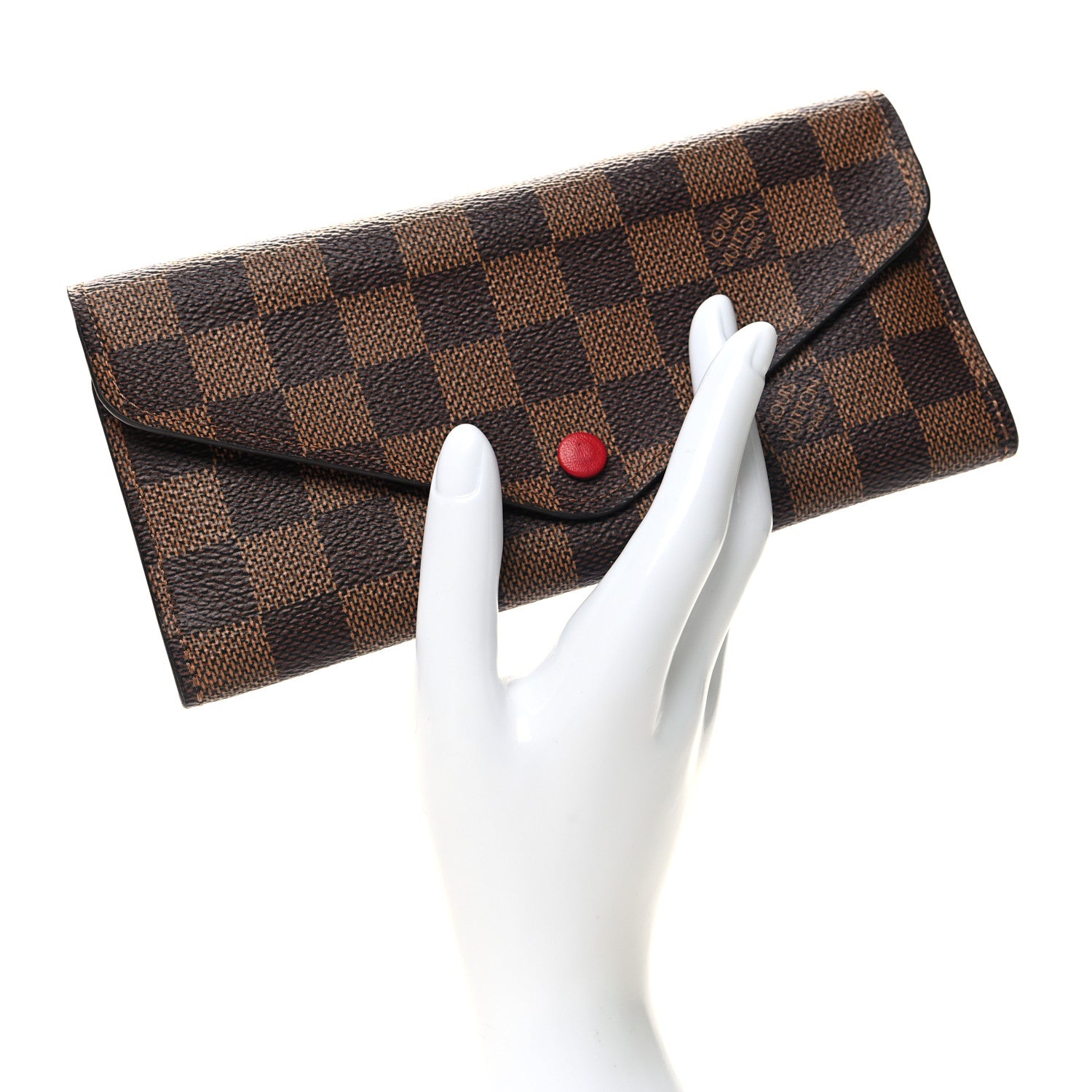 Louis Vuitton LOUIS VUITTON Damier Ebene Josephine Wallet Red 2 of 8