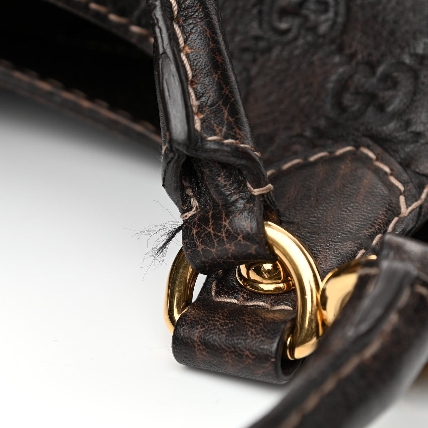 Guccissima Large New Pelham Shoulder Bag Dark Brown