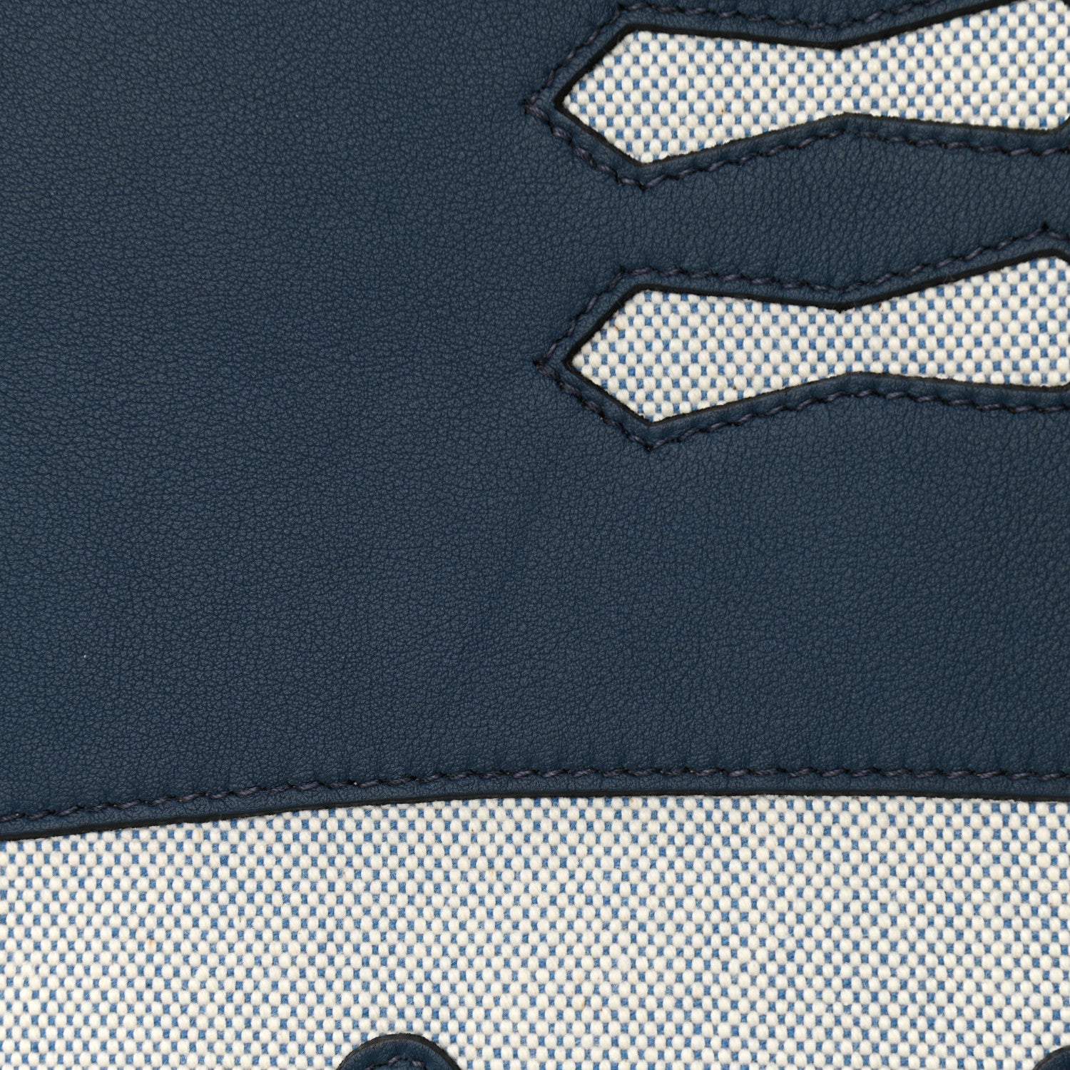 Hermes Swift Toile Petit H Decoupe Skeleton Tote GM Ecru Navy 10 of 12