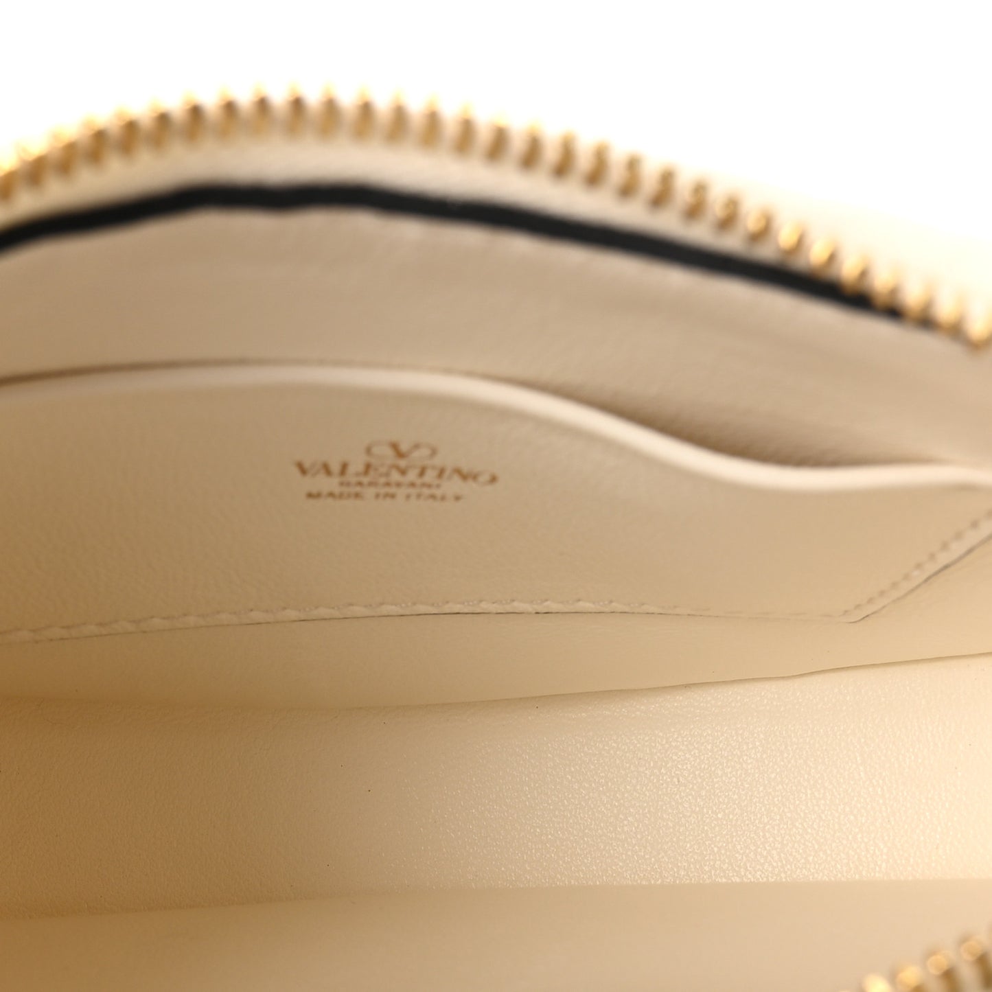 Calfskin Chevron Mini Vlogo Hobo Bag White