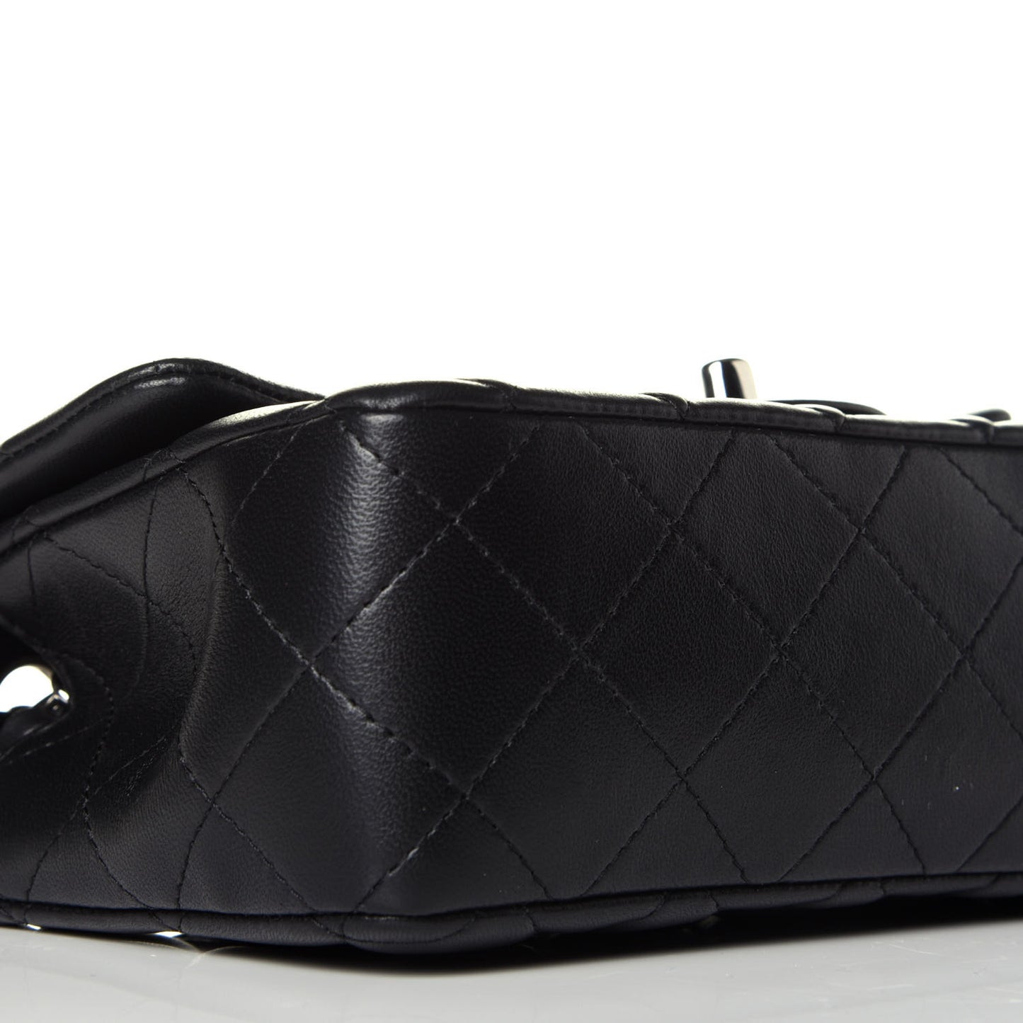 Lambskin Quilted Mini Rectangular Flap Black