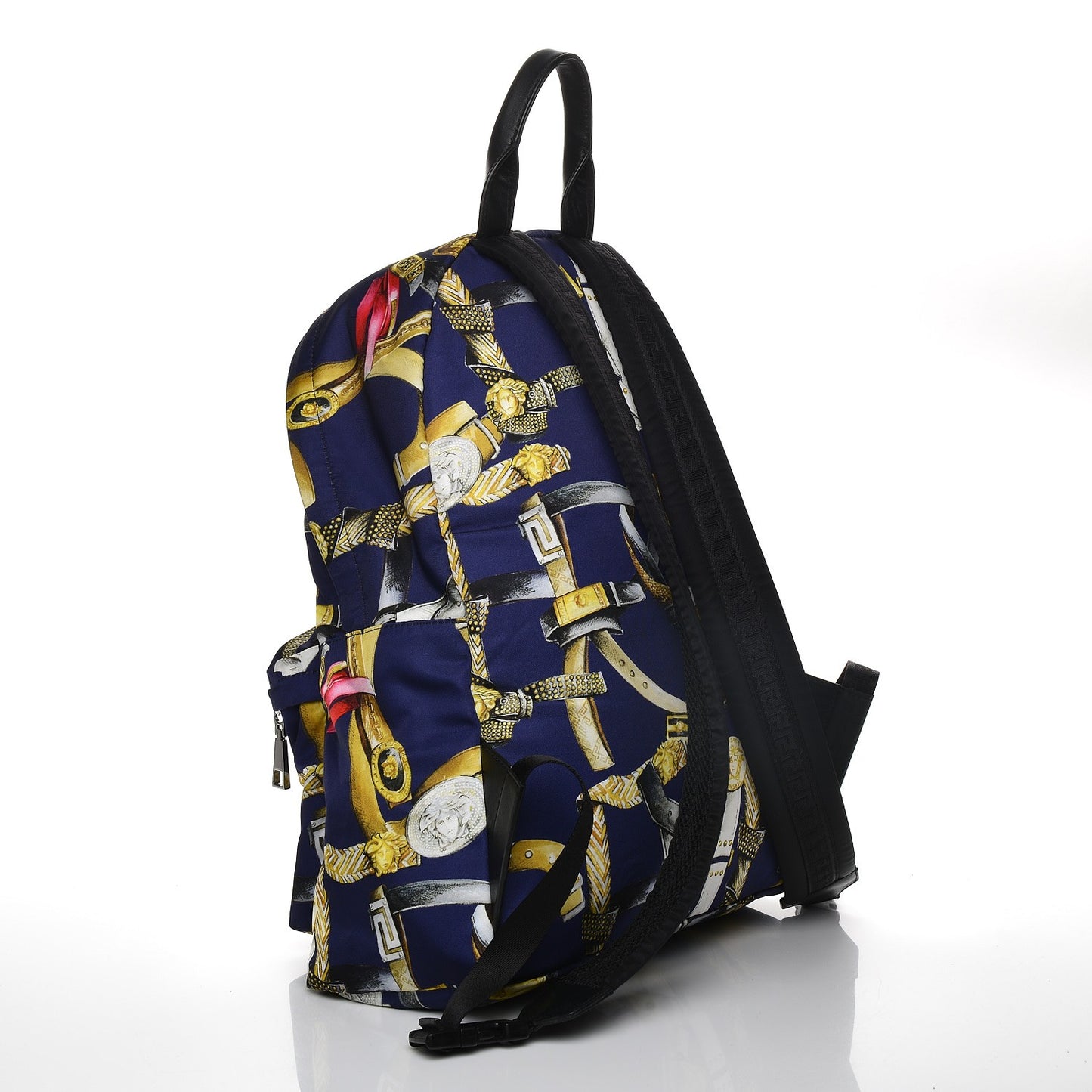 Nylon Palazzo Medusa Belt Print Backpack Blue
