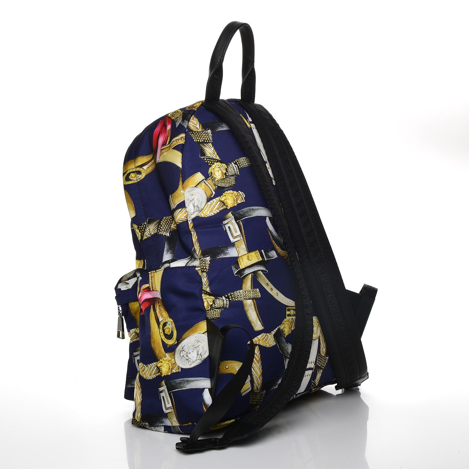 Versace Nylon Palazzo Medusa Belt Print Backpack Blue 3 of 10
