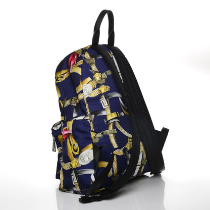 Versace Nylon Palazzo Medusa Belt Print Backpack Blue 3 of 10