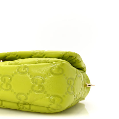 Gucci Lambskin Embossed Mini GG Milano Top Handle Shoulder Bag Light Green 10 of 11