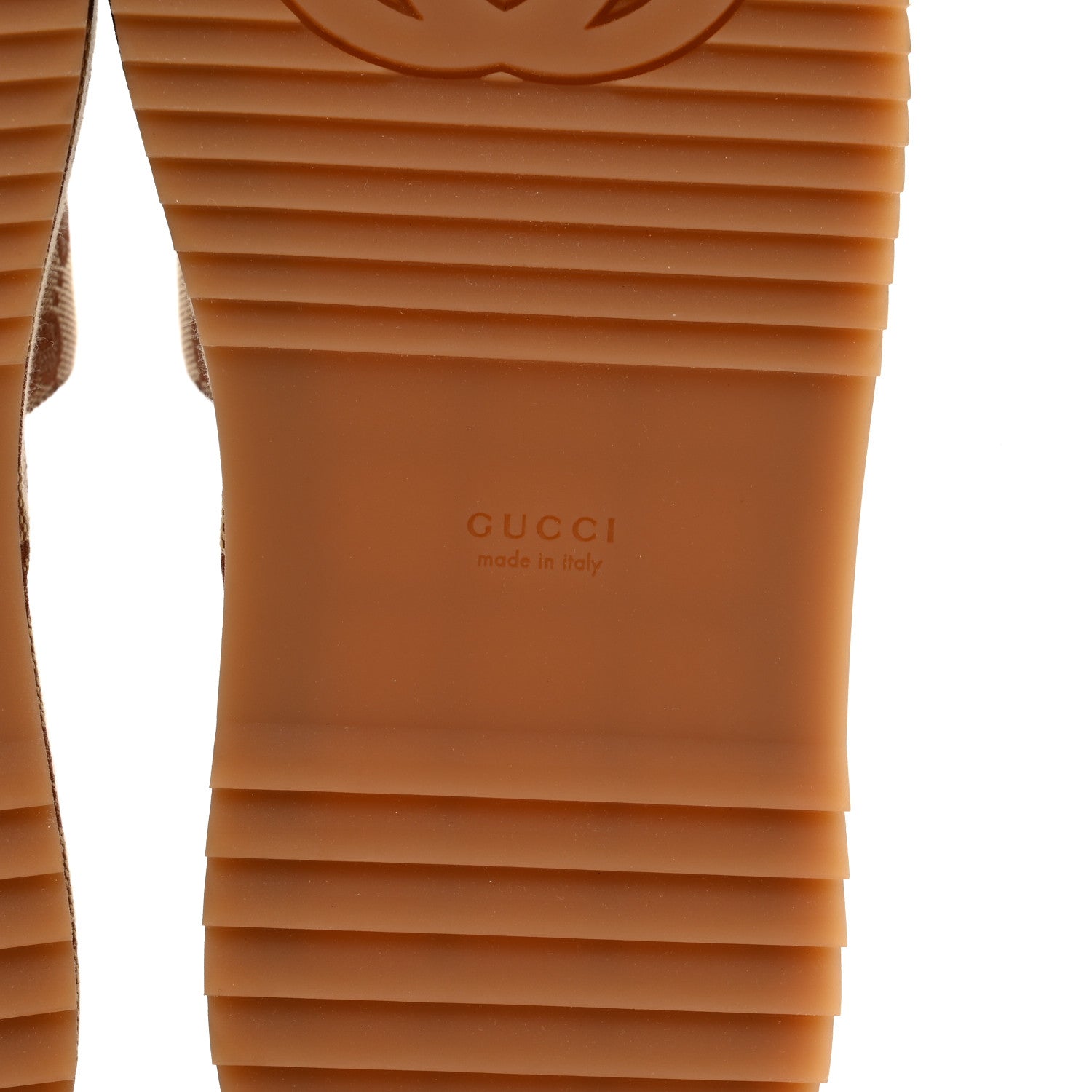 Gucci Canvas GG Monogram Angelina Platform Slide Sandals 38 Beige Ruggine 6 of 9