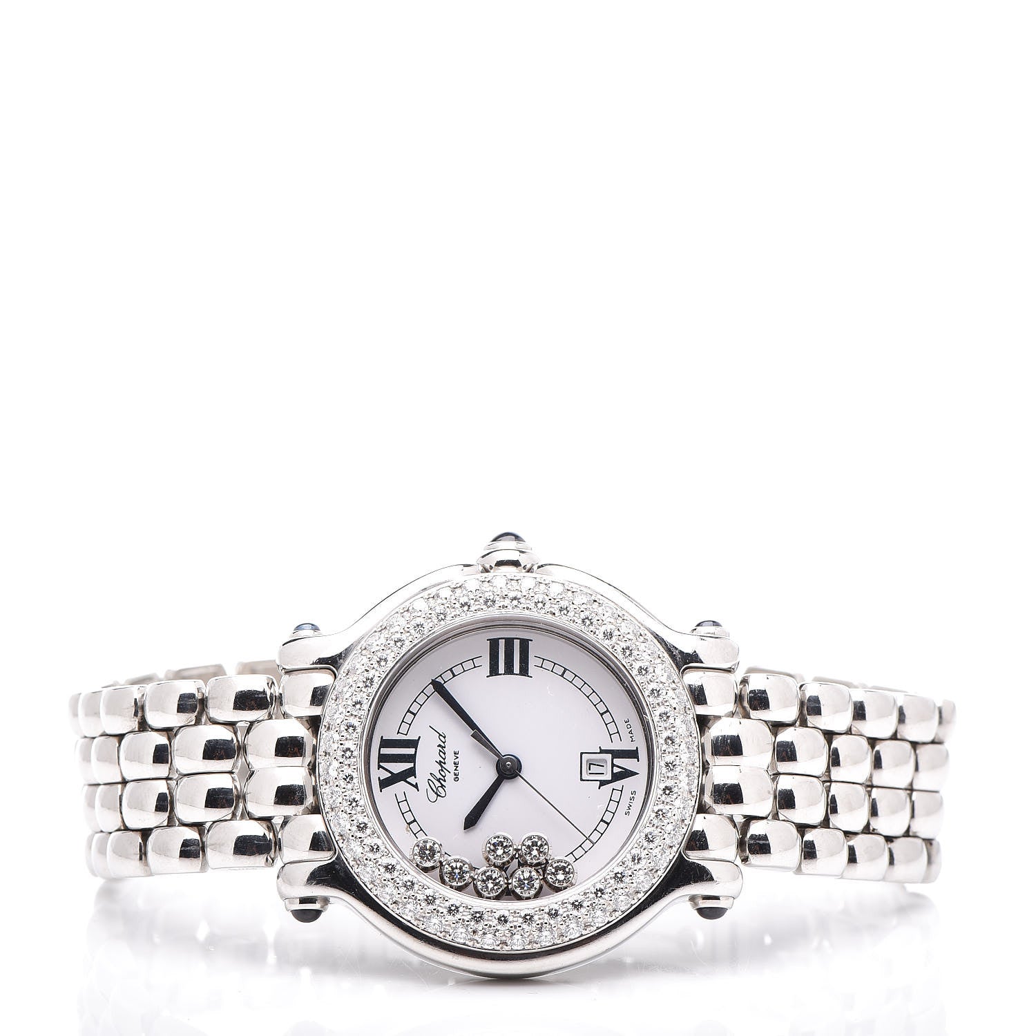 Chopard Stainless Steel Diamond Pave Bezel 32mm Happy Sport Quartz Watch 3 of 7