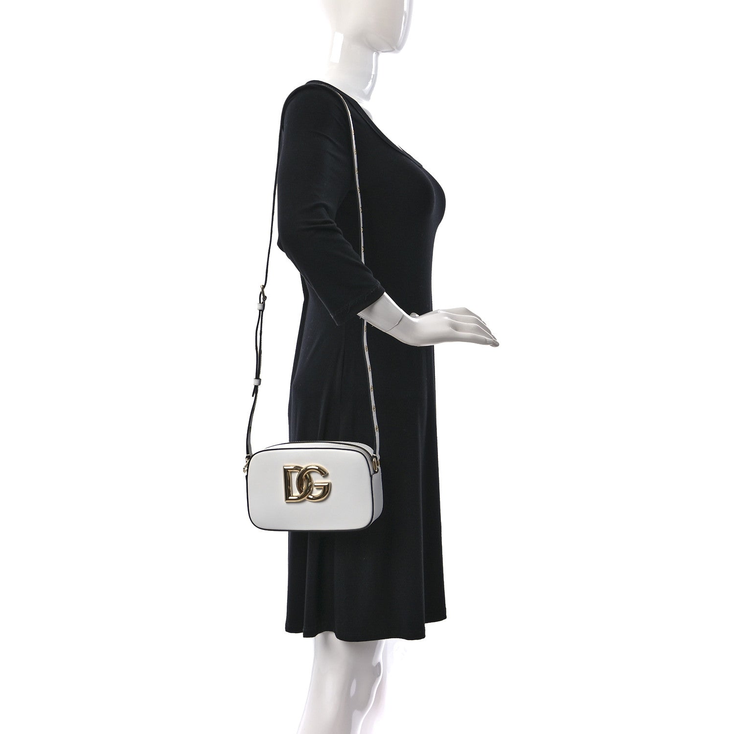 Dolce & Gabbana Calfskin Hot Stuff DG Logo 3.5 Crossbody Bag White 2 of 12