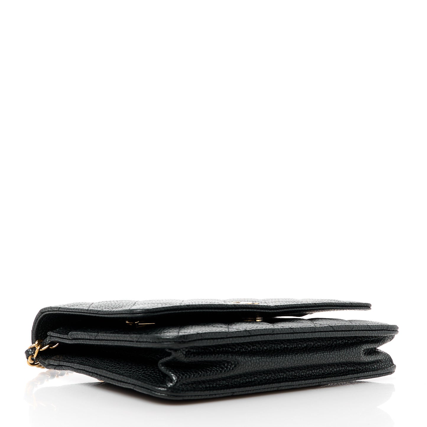 Caviar Quilted Wallet on Chain WOC Black