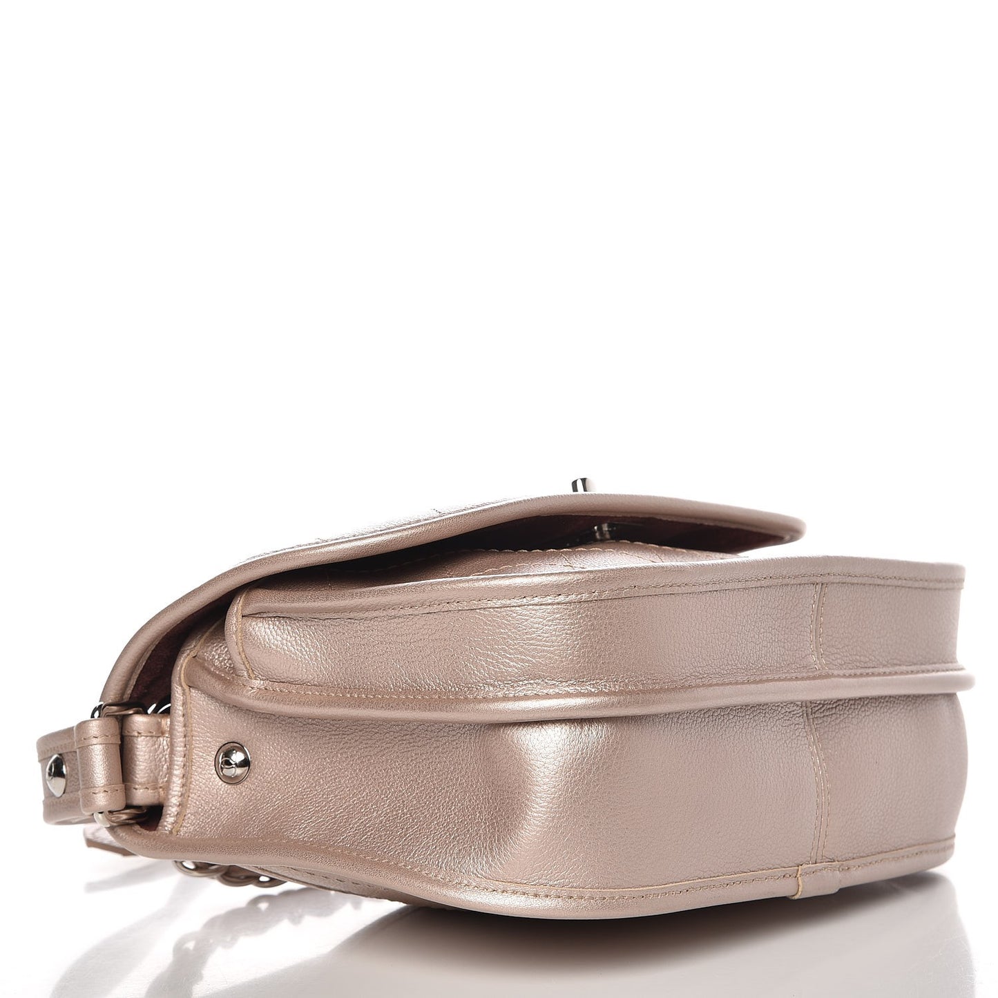 Metallic Calfskin Quilted Jungle Stroll Messenger Bag Gold