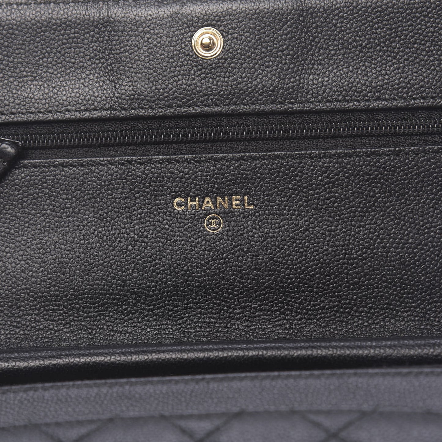 Caviar Quilted Boy Wallet On Chain WOC Black