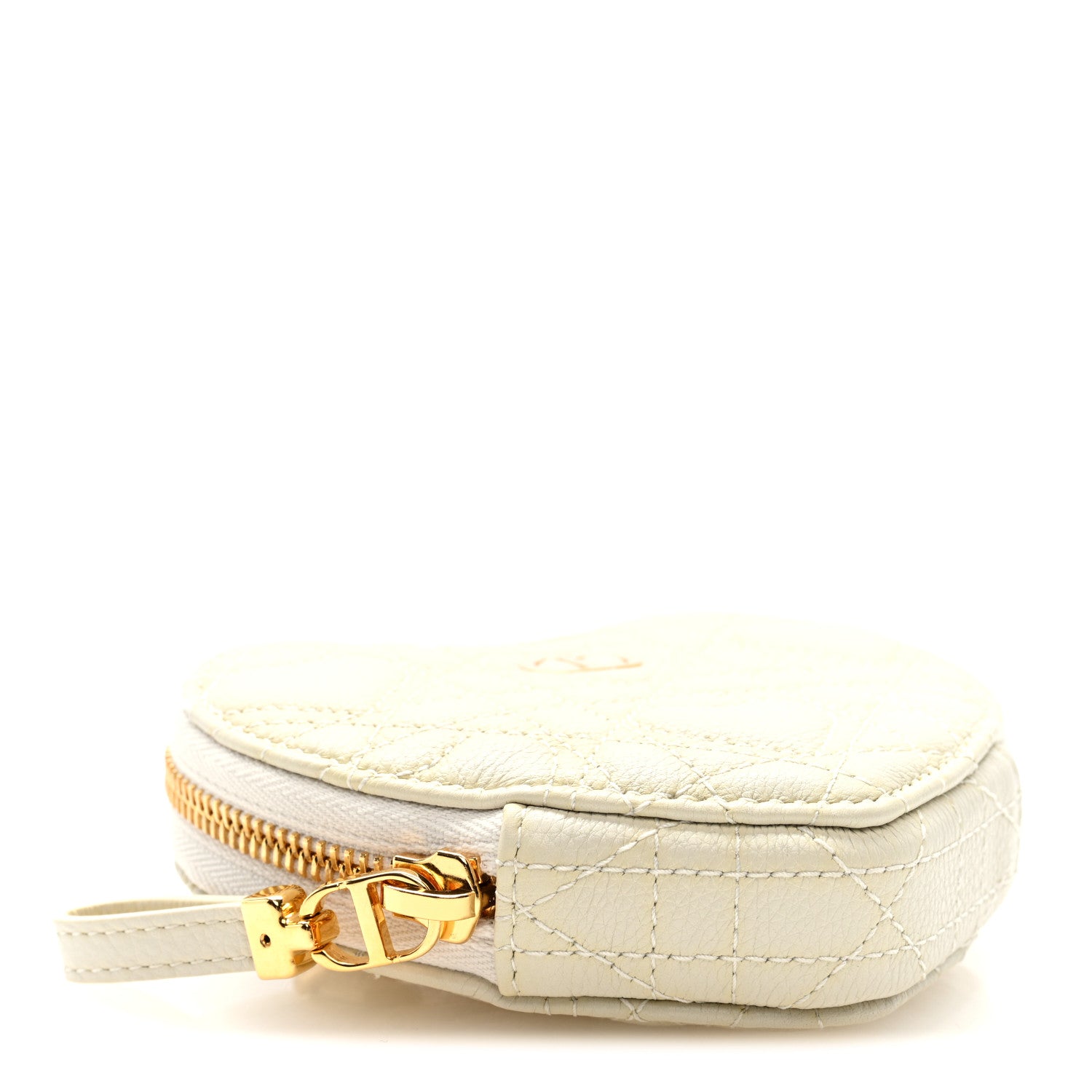 Christian Dior Calfskin Cannage Dioramour Caro Heart Pouch With Chain White 4 of 8