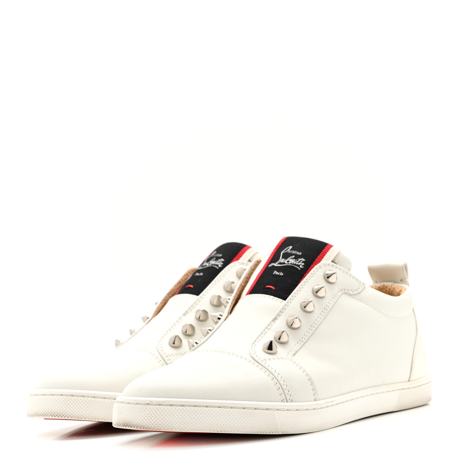 Christian Louboutin Calfskin Womens F.A.V Fique A Vontade Flat Sneakers 38 White 8 of 26