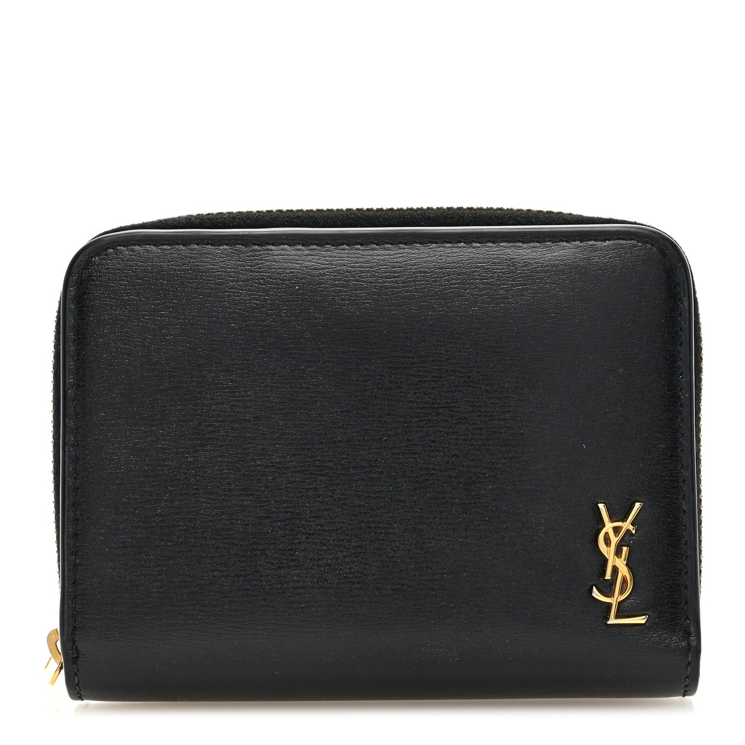 Saint Laurent Calfskin Compact Zip Around Wallet Black 1 of 7