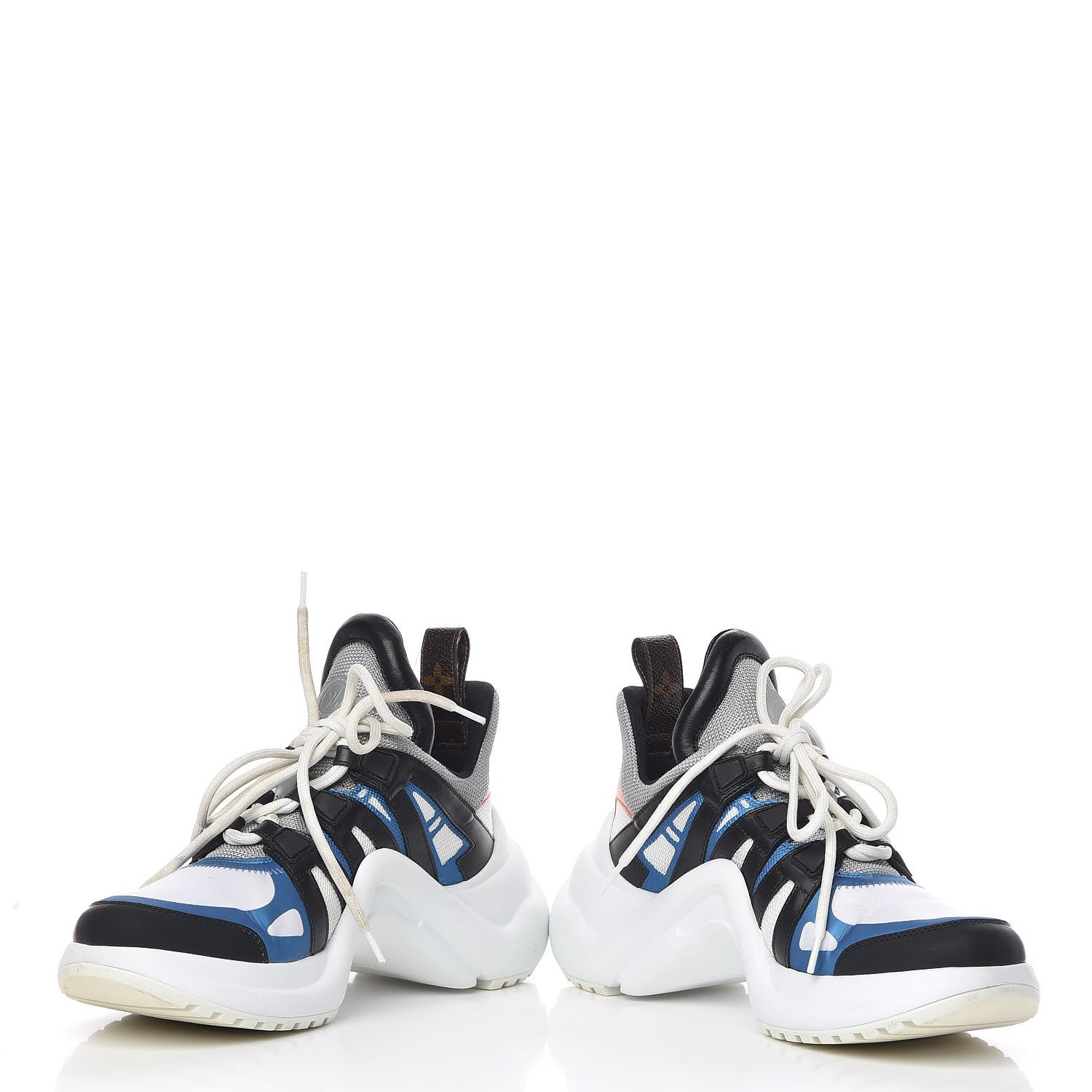 Louis Vuitton Calfskin Technical Nylon LV Archlight Sneakers 38 Blue Black Gris 5 of 17