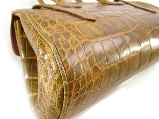 FASHIONPHILE RALPHLAURENAlligatorRickyToteBag 7 of 14