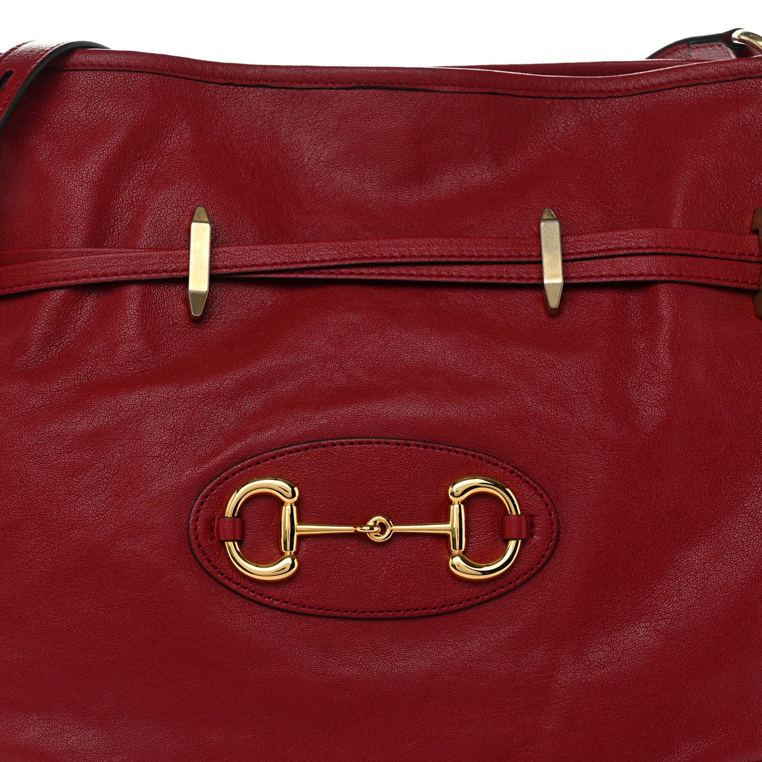 Gucci Sakai Be Green Calfskin Horsebit 1955 Cinch Top Messenger Bag New Cherry Red 8 of 10