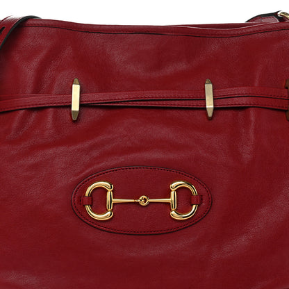 Gucci Sakai Be Green Calfskin Horsebit 1955 Cinch Top Messenger Bag New Cherry Red 8 of 10