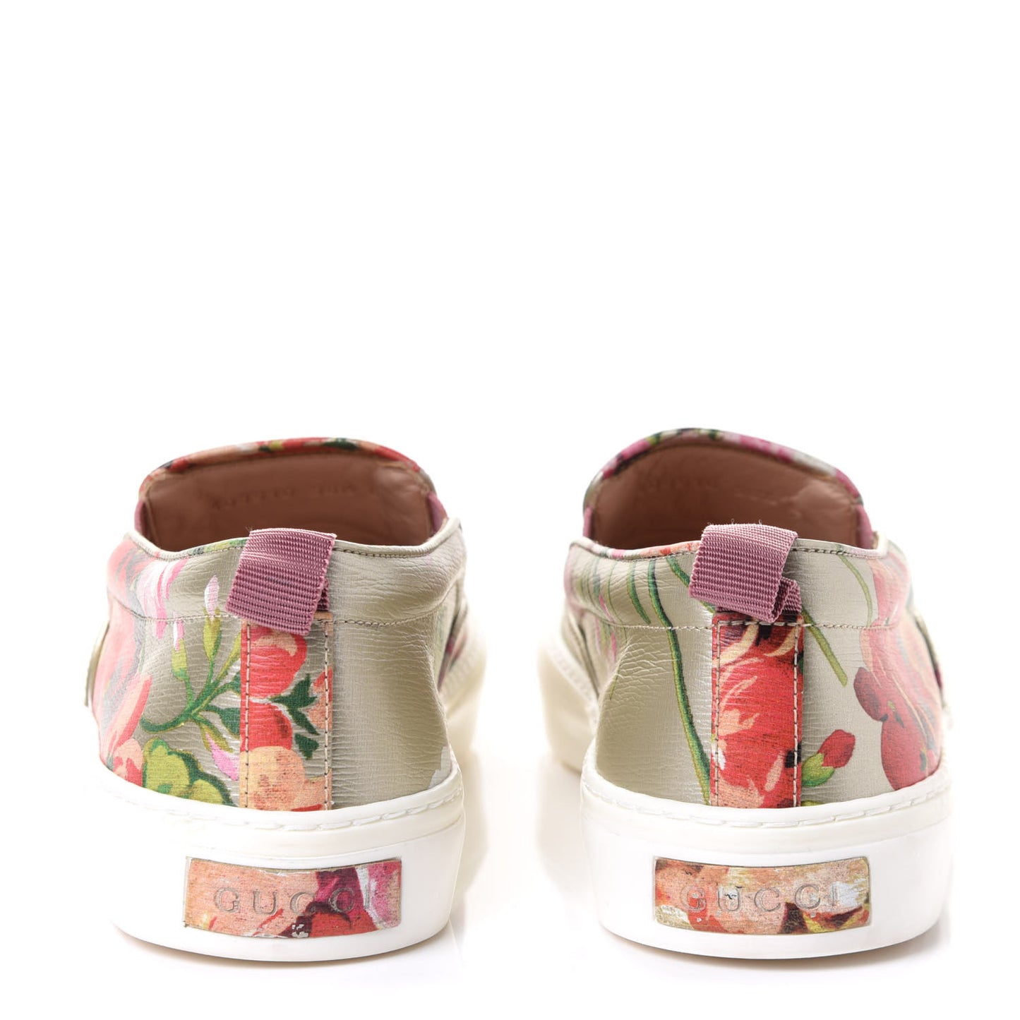 Calfskin Blooms Print Womens Slip On Sneakers 38.5 Gold Multicolor Dry Rose