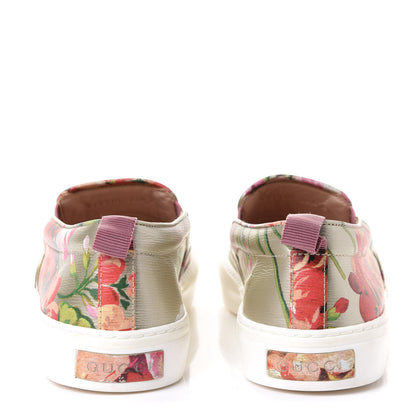 Gucci Calfskin Blooms Print Womens Slip On Sneakers 38.5 Gold Multicolor Dry Rose 6 of 11