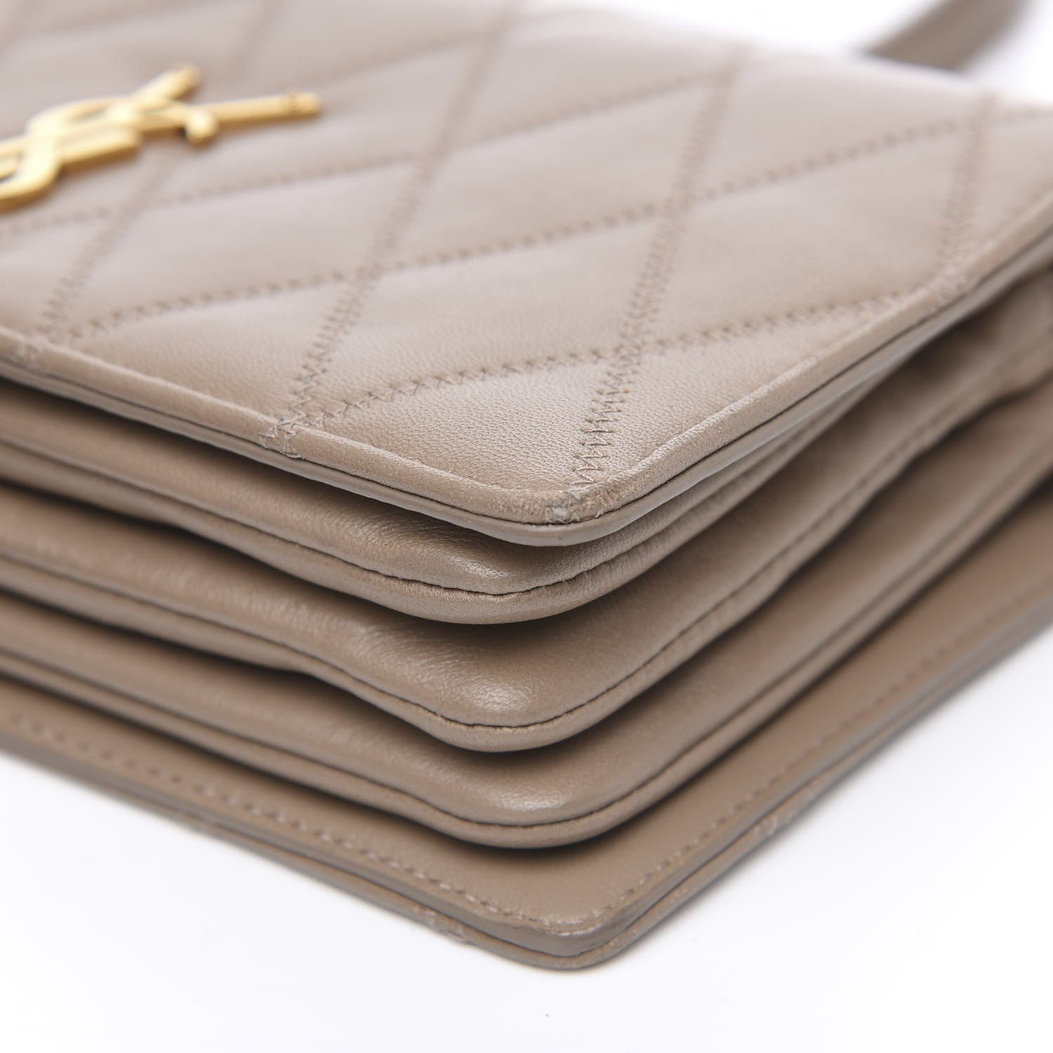 Saint Laurent Lambskin Diamond Quilted Angie Chain Bag Dusty Grey 8 of 12