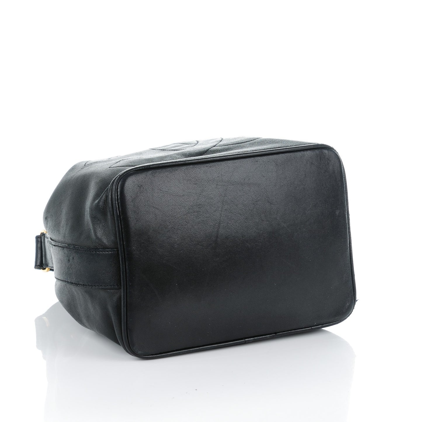Lambskin CC Drawstring Bag Black