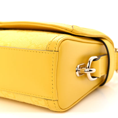 Gucci GG Monogram Textured Dollar Calfskin Small Luce Shoulder Bag Yellow 10 of 11
