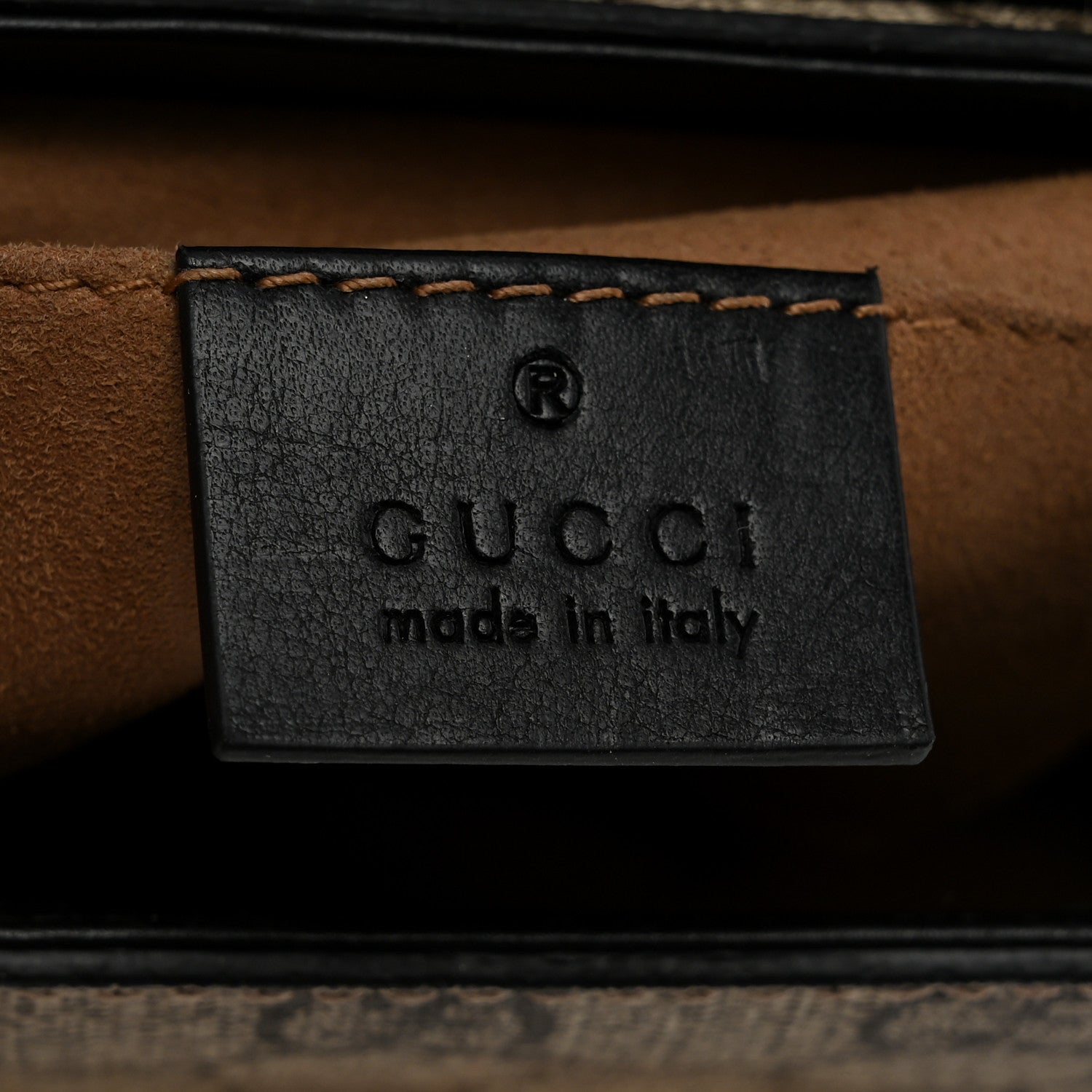 Gucci GG Supreme Monogram Calfskin Small Padlock Shoulder Bag Beige Black Cuir 6 of 11