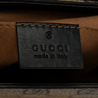 Gucci GG Supreme Monogram Calfskin Small Padlock Shoulder Bag Beige Black Cuir 6 of 11